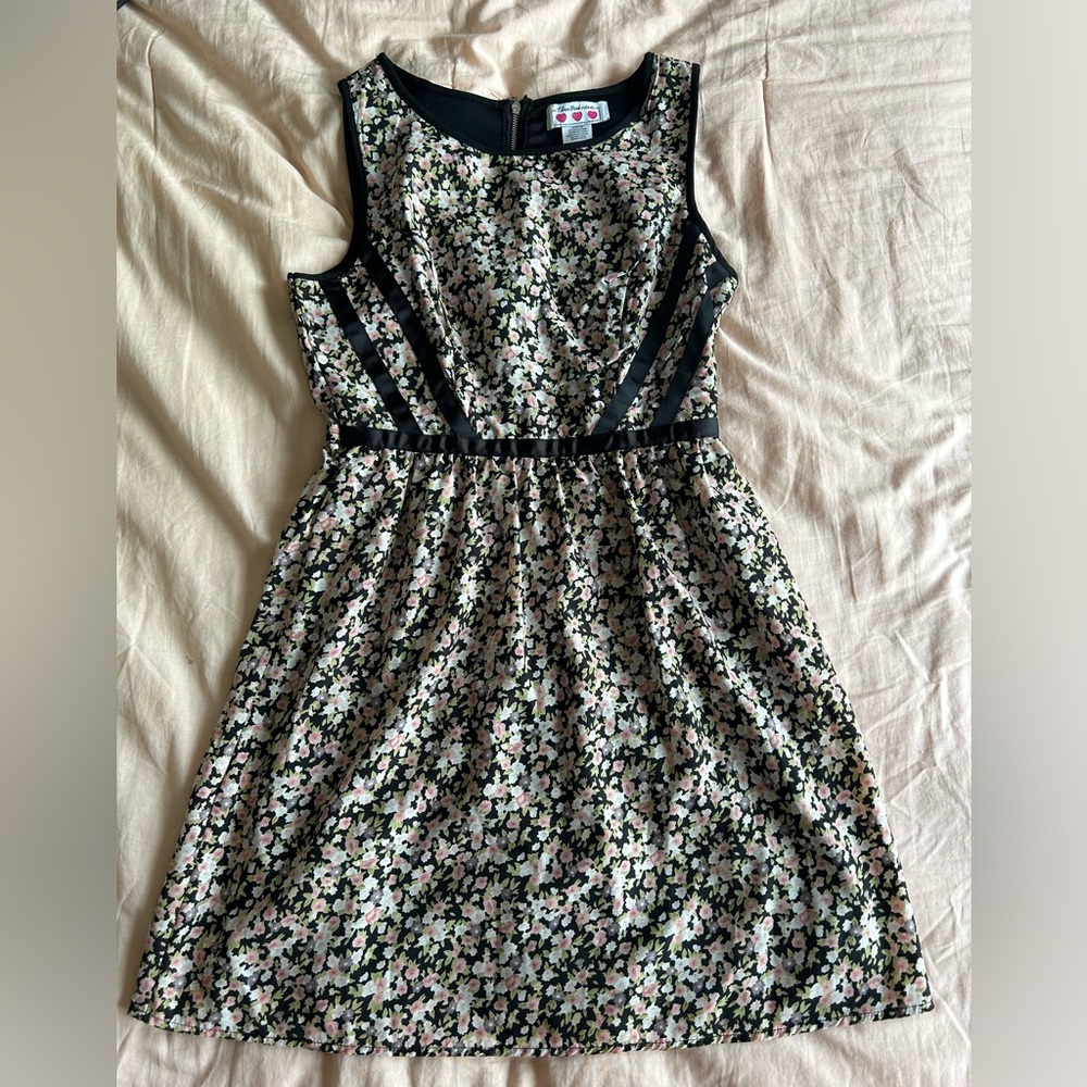Three pink hearts flower dress